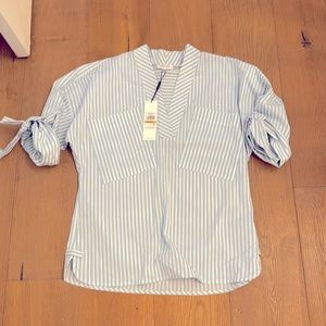 Calvin Klein top new size small blue white stripe